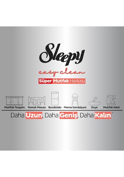 Sleepy Easy Clean Süper Yüzey Temizlik Mutfak Havlusu&mendili Greyfurt Yağlı 50 Yaprak Beyaz