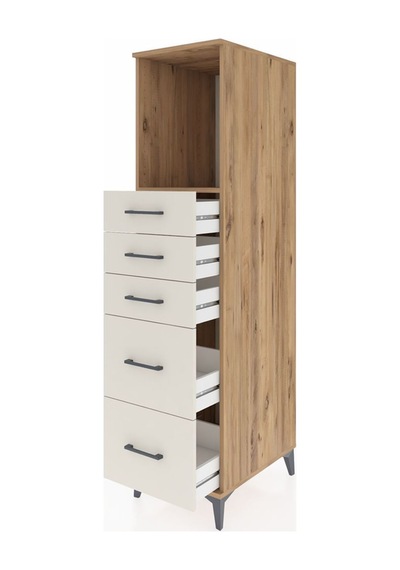 Kronos Dolap Tek Raflı 5 Çekmeceli 44x59x182 Çam-aytaşı Atlas Çam