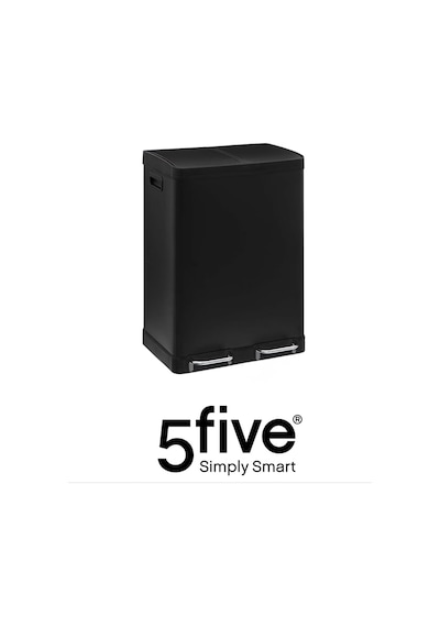 5five Ariane 60 L Çift Hazneli Pedallı Geri Dönüşüm Çöp Kovası - (2×30 L) Soft Close, Paslanmaz Çelik