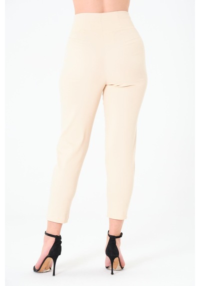 Sortie Collection Pileli Gabardin Pantolon Açık Bej