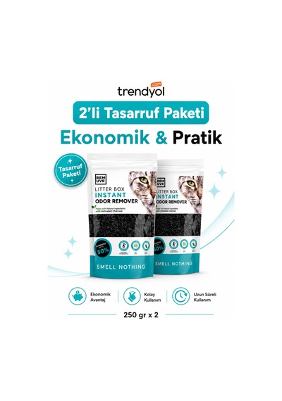 Kedi Kumu Koku Giderici Premium 250 Gr X 2 Adet Tasarruf Paketi Aktif Karbonlu Kedi Kumu Koku Önleyici Koku Giderici