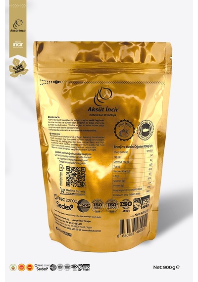 Jumbo Boy 900g Gold Doypack Kuru İncir Aydın İnciri Ab Coğrafi İşaretli 900 G