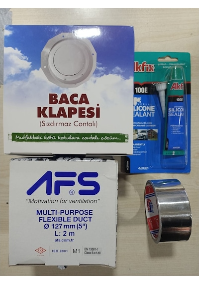 Koku Önleyici Baca Klapesi Silikon Bant Borusu Aspiratör Set - 473744227