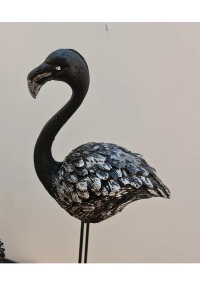 Metal Ayaklı 3 Lü Flamingo Siyah-Gümüş