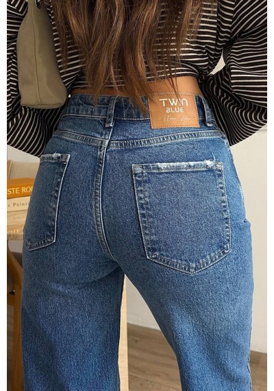 Balenbi Kadın Yüksek Bel Jean Yıkamalı Geniş Paça Palazzo Kot Pantolon 1239 - Premium Seri Orta Açık Mavi 2402 Balenbi Kadın Yüksek Bel Jean Yıkamalı Geniş Paça Palazzo Kot Pantolon 1239 - Premium Seri Orta Açık Mavi 2402