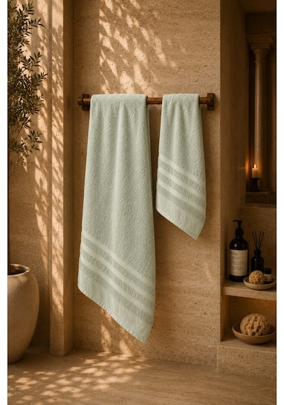 Sahra Model 2'li Banyo Havlu Seti Mint