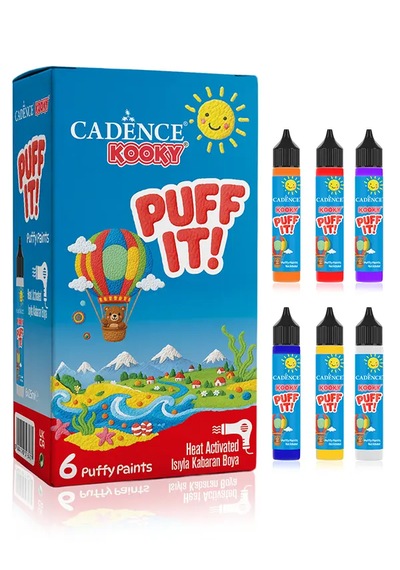 Kooky Puff It Kabaran Boya Seti 6x25ml - Cadence Isıyla Kabaran Boya Seti