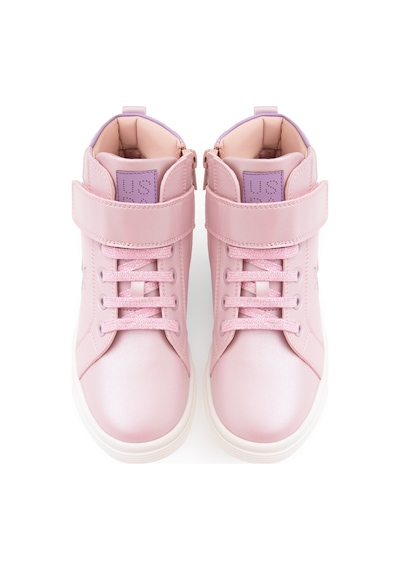 U.S. Polo Assn. Kız Çocuk Toz Pembe Yıldız Desenli Bilek Boy Ayakkabı 50315545-VR034
