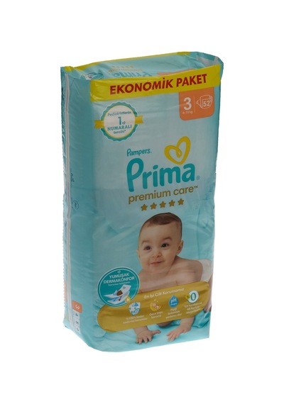 Prima Premium Care Ekonomik Paket Midi 52'li Bebek Bezi Tarı M