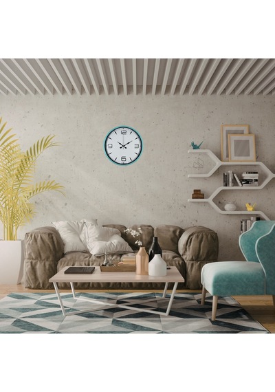 Turkuaz Dekoratif Stil 36 Cm Duvar Saati Çok Renkli