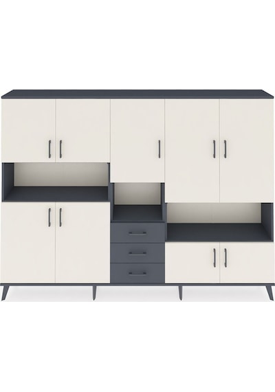 Arges Dolap 13 Raflı 3 Çekmeceli 9 Kapaklı 220x30x163 Antrasit-aytaşı/antrasit Aytası/antrasıt - Antrasıt Arges Dolap 13 Raflı 3 Çekmeceli 9 Kapaklı 220x30x163 Antrasit-aytaşı/antrasit Aytası/antrasıt - Antrasıt