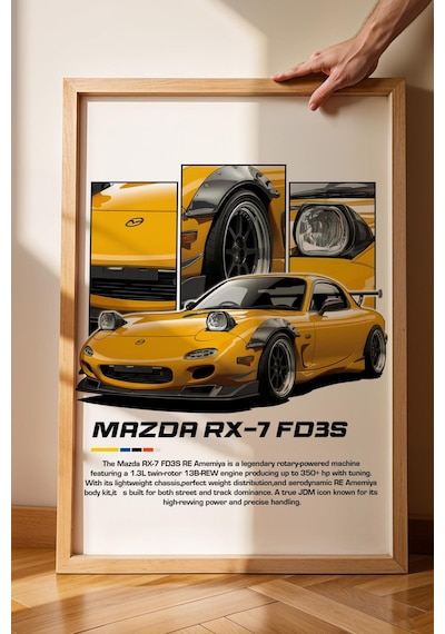 Mazda Rx-7 Fd3s Çerçeveli Tablo - Mazda Car Poster