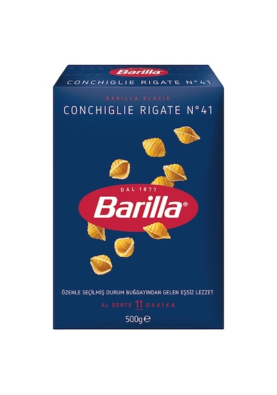 Barilla Midye Makarna 500 G - Conghiglie Rigate, Durum Buğdayı 4'li Avantaj Paketi - 4 Adet Tarı