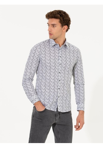 Cacharel Siyah Slim Fit Uzun Kollu Gömlek