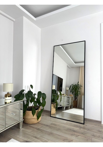 Effe Siyah Metal Çerçeveli 180x80 Cm Boy Aynası
