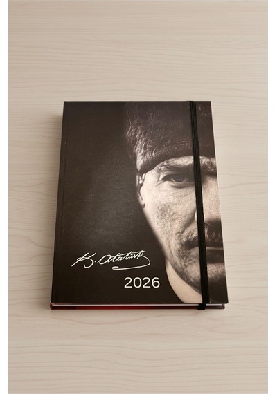 2026 Atatürk Günlük Ajanda 17x24 Cm Lastikli Atatürk Kapaklı Ofis Ev İşyeri Günlük Ajanda Planlayıcı Ofs907ata Gri