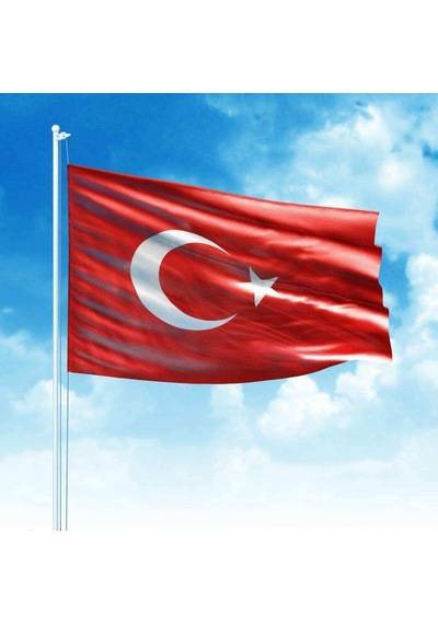 Tc Alpaka Kumaş Ay Yıldız - Türk Bayrak 1 X 1,5 Metre -100x150 Cm 1