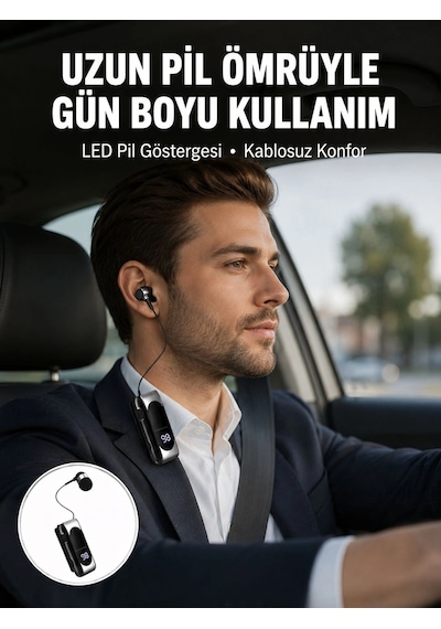 Bluetooth 5.2 Klipsli Kablosuz Kulaklık - Dijital Ekran & Titreşimli Uyarı Yeni Nesil