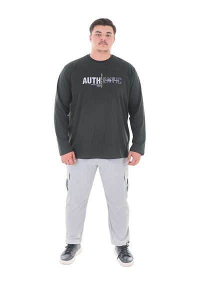 Erkek 115-155 Kilo Arası İçin Uygun Uzun Kol Bisiklet Yaka Mevsimlik Baskılı İnce Sweatshirt Haki Erkek 115-155 Kilo Arası İçin Uygun Uzun Kol Bisiklet Yaka Mevsimlik Baskılı İnce Sweatshirt Haki