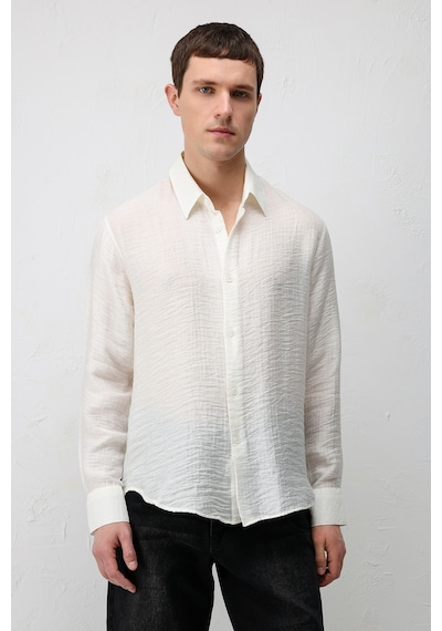 Antioch Crinkled Relax Fit Erkek Gömlek Ekru