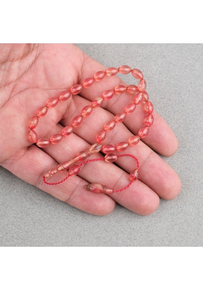 Ateş Kehribar Beyzi Kesim Sistemli Bilek Boy 5x8mm Tesbih
