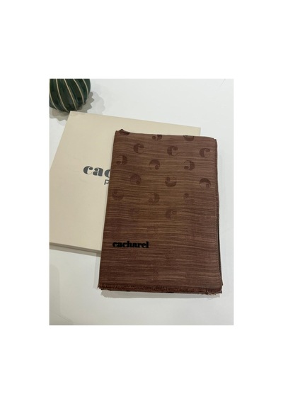 Cacharel Pamuk İpek Monogram Şal 9112977 Kahverengi - 931 Kahverengi - 931
