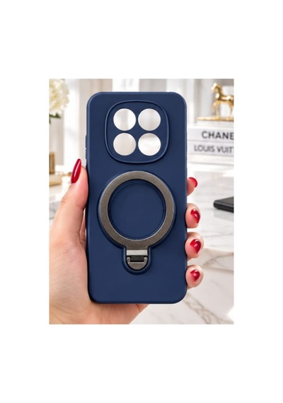 Redmi Note 15 Pro 5g İle Uyumlu 360 Derece Dönebilen Kalın Metal Magsafe Halka Stantlı İçi Kadife Korumalı Ultra Lüx Premium Silikon Kılıf Koyu Lacivert Redmi Note 15 Pro 5g İle Uyumlu 360 Derece Dönebilen Kalın Metal Magsafe Halka Stantlı İçi Kadife Korumalı Ultra Lüx Premium Silikon Kılıf Koyu Lacivert