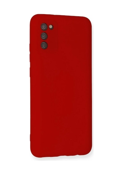 Samsung Uyumlu  Galaxy A03s Kılıf Nano İçi Kadife Silikon - Kırmızı 0.2M-Çok Renkli