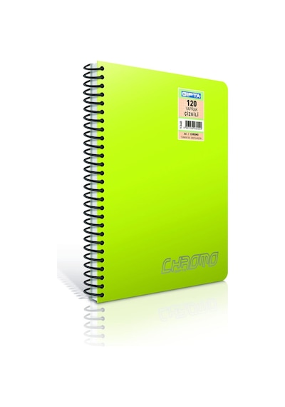 Chromo Plastik Kapak Kareli Spiralli Defter 80 Yaprak A4