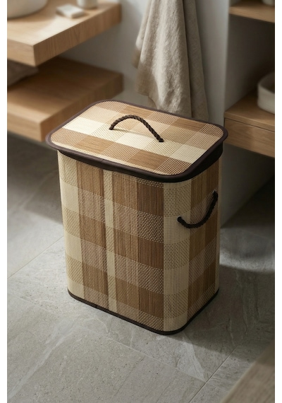 Nordic Dikdörtgen Bambu Sepet - 50 Cm Kahverengi