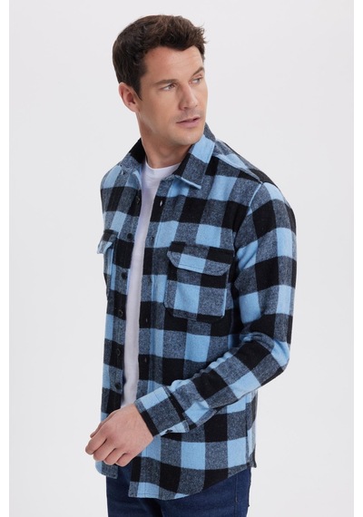 Tudors Erkek Slim Fit Dar Kesim Uzun Kollu Kapaklı Çift Cepli Kareli Kışlık Oduncu Gömlek-41702 Çok Renkli Tudors Erkek Slim Fit Dar Kesim Uzun Kollu Kapaklı Çift Cepli Kareli Kışlık Oduncu Gömlek-41702 Çok Renkli