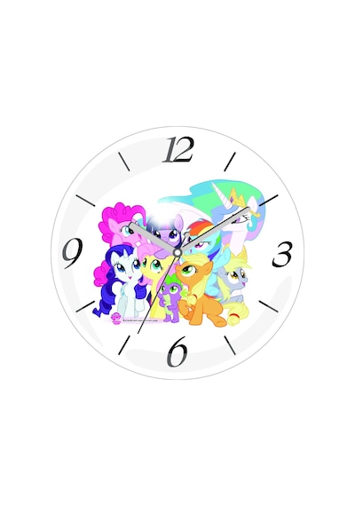 My Little Pony Karakterler Çap 30cm Sessiz Akar Bombeli Gerçek Cam Duvar Saati Çok Renkli