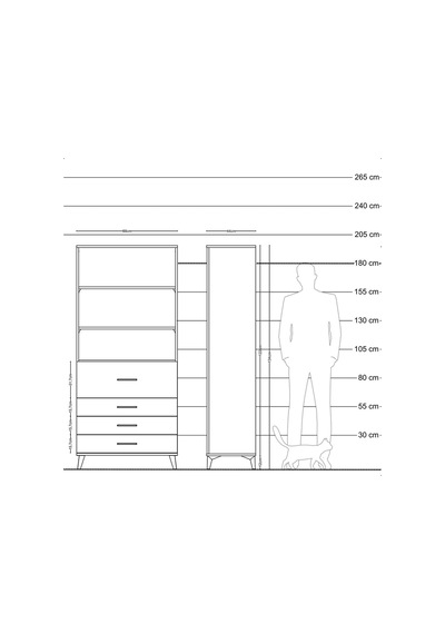 Hyperion Dolap 3 Raflı 4 Çekmeceli 88x44x195 Çam-aytaşı Atlas Çam