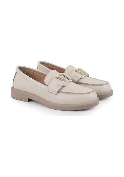 Libero L061.2121-v Hakiki Deri Gold Metal V Toka Detaylı Esnek Kauçuk Tabanlı Ekru Kadın Loafer Ayakkabı Libero L061.2121-v Hakiki Deri Gold Metal V Toka Detaylı Esnek Kauçuk Tabanlı Ekru Kadın Loafer Ayakkabı