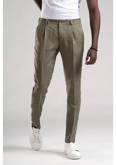 Sir Regular Fit Yarım Astarlı %100 Linen Keten Kumaş Takım Elbise 001