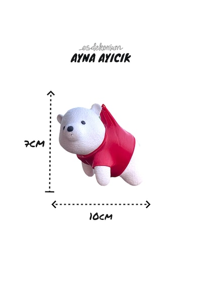 Sevimli Ayıcık Dikiz Aynası Süsü - Araç Aksesuar - Oto Aksesuar Kırmızı