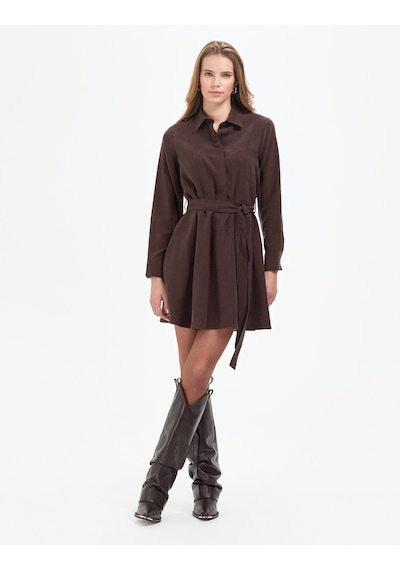 Pierre Cardin Kadın Koyu Kahverengi Elbise Dokuma 50318786-vr084 Koyu Kahverengi