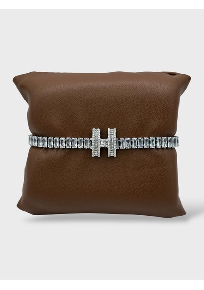 Arnes Jewelry Çelik Silver Zirkon Taşlı Su Yolu Bileklik Ar570nes Ar632nes Gümüş