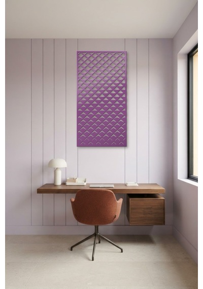 Pul Dekoratif Panel Metal Duvar Tablosu - Duvar Sanatı - Duvar Dekoru - Mor