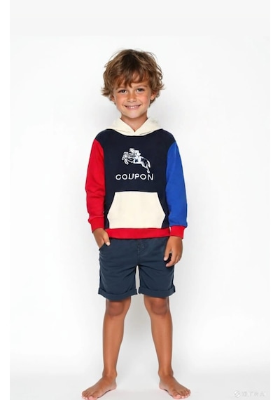 Coupon Çocuk Kapüşonlu Sweatshirt - Tarz / Sarı Sari