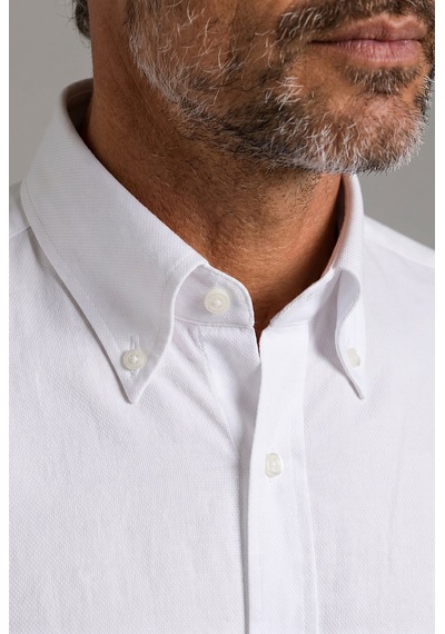 Bisse Beyaz Regular Fit Pamuk Cepsiz Uzun Yaka Gömlek Gmkls252175 D01