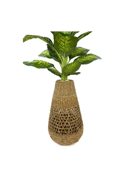 Biçiçek Yapay Monstera Ve Di̇fenbahya Ağacı Bohem Saksıda
