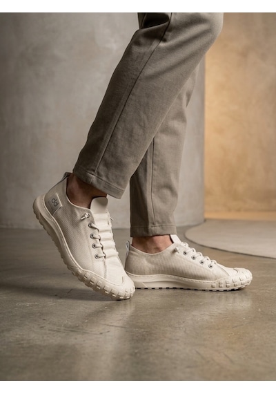 Ba0248 Boa Krem Esnek Bağcıklı Ultra Hafif Nefes Alan Sneaker Ayakkabı
