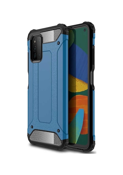 Kilifone - Samsung Uyumlu Galaxy A03s - Kılıf Çift Katman Zırh Tank Crash Military Kapak - Mavi