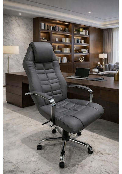 Noyan Yönetici Ofis Koltuğu Lüks Büro Koltuğu Ergonomik Yatar Mekanizmalı Deri Antrasit Renk Gri Noyan Yönetici Ofis Koltuğu Lüks Büro Koltuğu Ergonomik Yatar Mekanizmalı Deri Antrasit Renk Gri