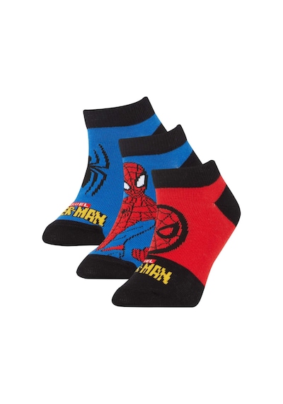 DeFacto Erkek Çocuk Marvel Spiderman Pamuklu 3'lü Patik Çorap X9652A6NSKR1