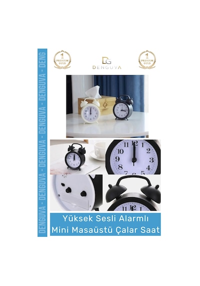 Çalarsaat Sessiz Akar Saniye Masaüstü Komodin Ofis Mutfak Salon Hediye Analog Dekoratif Çalar Saat Çok Renkli