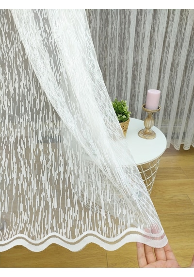 Evdepo Home Kullanıma Hazır Örme Tül Perde (543683267)