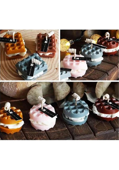 Mini Waffle Pişirme Yuvarlak Bisküvi Çikolata Kafes Desenli Bisküvi Silikon Kalıbı Goldcakes