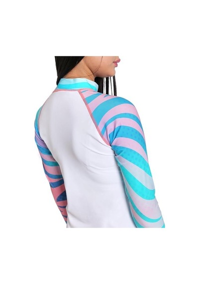 Arena 010043108 Rash Vest L/s Graphic Kadın Yüzücü T-shirt Beyaz